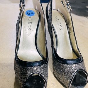 Guess sparkly heels. NEVER WORN.